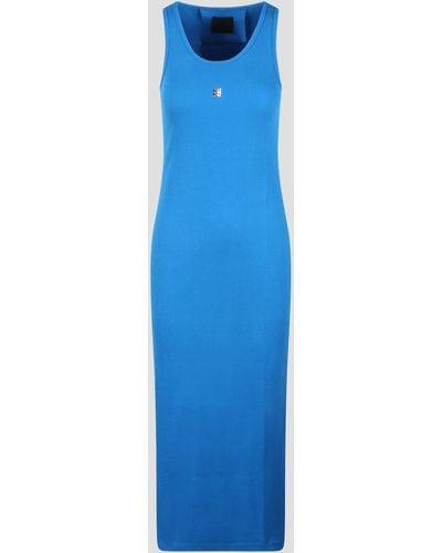 Givenchy Logo-plaque Ribbed Stretch-cotton Tank Maxi Dress - Blue