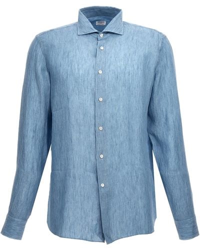 Borriello Linen Shirt Shirt, Blouse - Blue