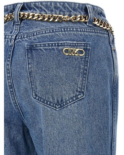 Michael Kors Flare Chain Belt Jeans Celeste - Blu
