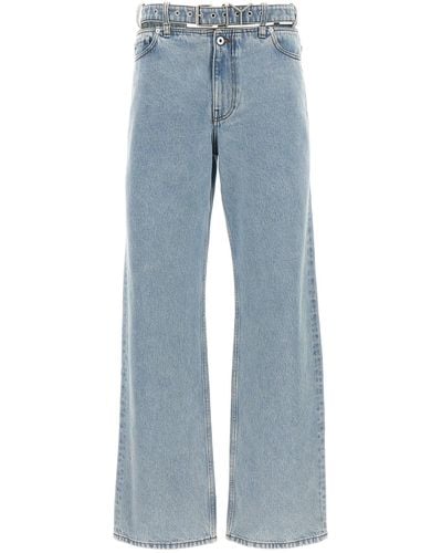 Y. Project Evergreen Y Belt Jeans Celeste - Blu