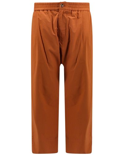 Amaranto Wide Cotton Trouser - Orange