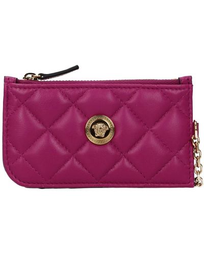 Versace Coin Purses Leather Orchid - Purple