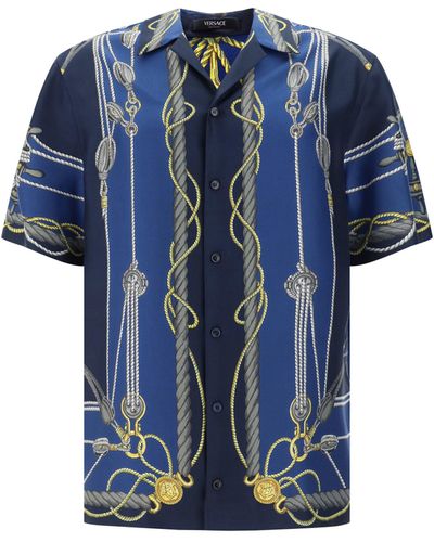 Versace Camicia Bowling Nautical - Blu