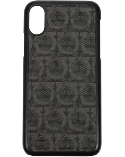 Ferragamo Iphone Cover Iphone X Fabric Black Gray