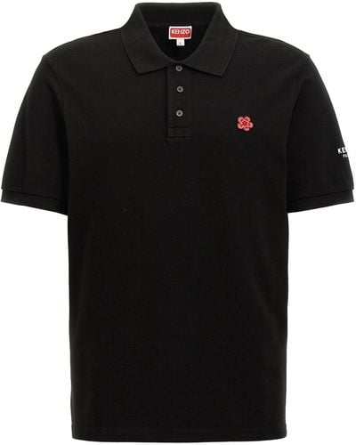 KENZO Logo Embroidery Shirt Polo - Black
