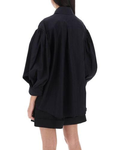 Simone Rocha Puff Sleeve Shirt With Embellishment - Black