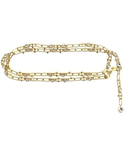 Alessandra Rich Chain And Crystal Belt Cinture Oro - Metallizzato