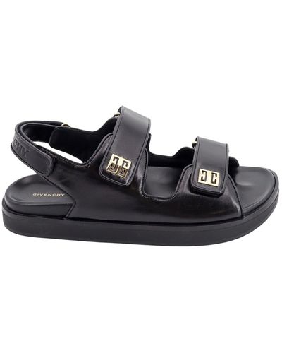 Givenchy Leather 4G Sandals - Black