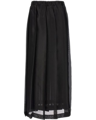 Fabiana Filippi Long Pleated Skirt Gonne Nero