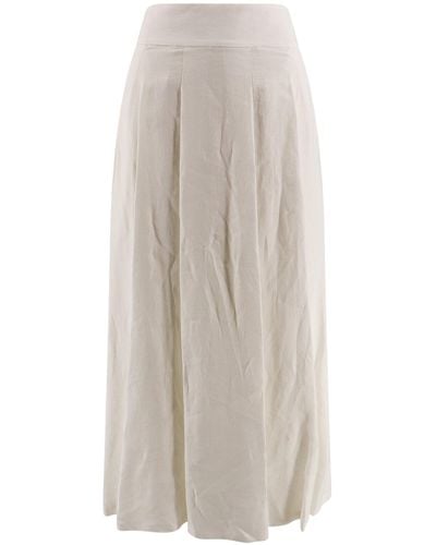 Lavi Long Linen Skirt - White