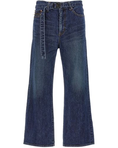Sacai Bootcut Jeans Pantaloni Blu