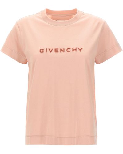 Givenchy Logo T Shirt Rosa