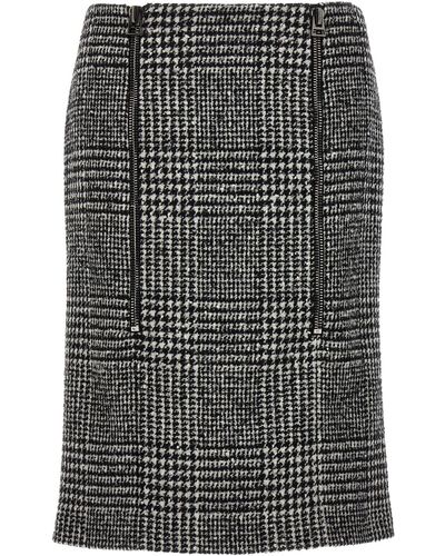 Tom Ford Prince Of Wales Skirt Skirts - Gray