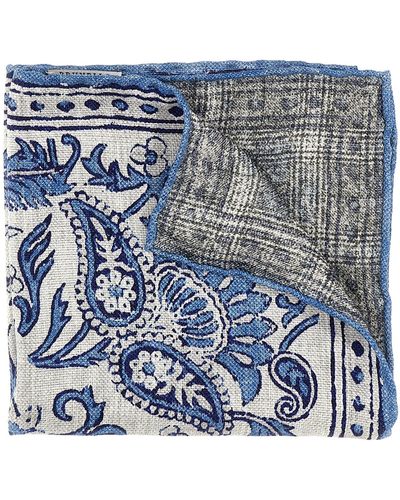 Brunello Cucinelli Pocket Square Scarves, Foulards - Blue