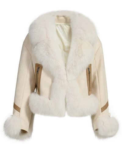 Wanan Touch Rossella Jacket In White Suede - Natural