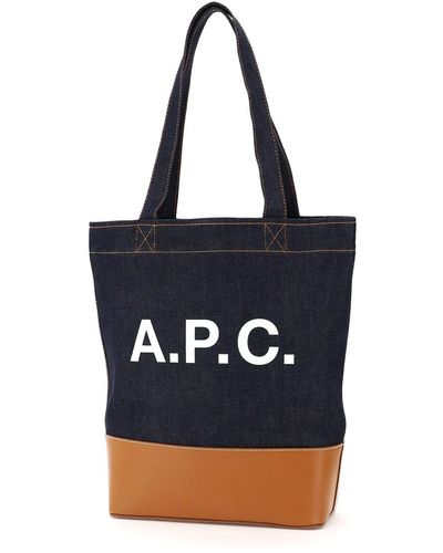 A.P.C. Axel Denim Tote Bag - Blue