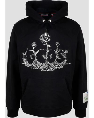 Gcds Roses Logo Hoodie - Black