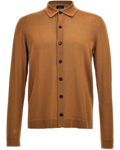 Roberto Collina Knitted Shirt Shirt, Blouse - Brown