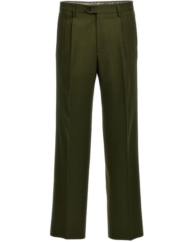 Etro Jacquard Wool Pantaloni Verde