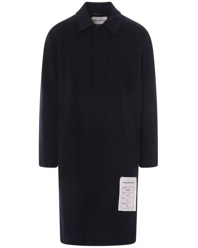 Amaranto Hand Made Wool And Cashmere Coat - Blue