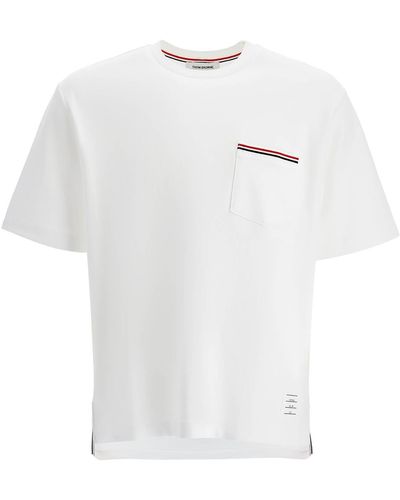 Thom Browne T Shirt Oversize Con Taschino - White