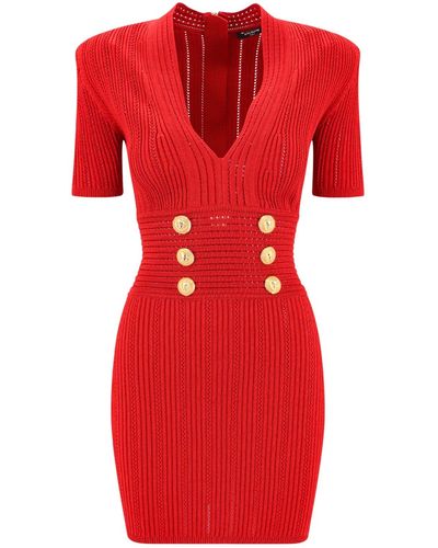 Balmain Women clothing dress red aw23 - Rosso