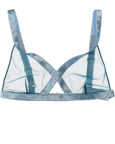 Tom Ford Iridescent Sable Tulle Top Intimo Celeste - Blu