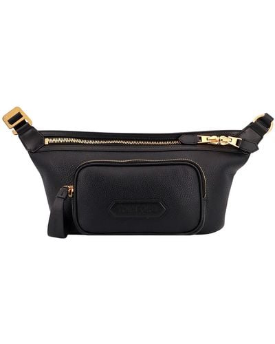 Tom Ford Hammered Leather Pouch Bag - Black