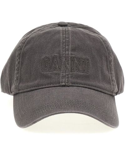 Ganni Logo Embroidery Cap - Grey