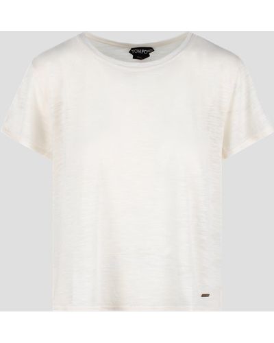 Tom Ford Slub cotton jersey crewneck t-shirt - Neutro