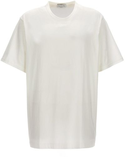 Yohji Yamamoto Crew-Neck T Shirt Bianco