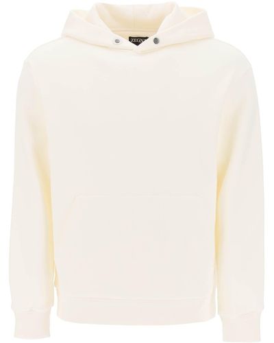 Zegna Cotton And Cashmere Hoodie - White