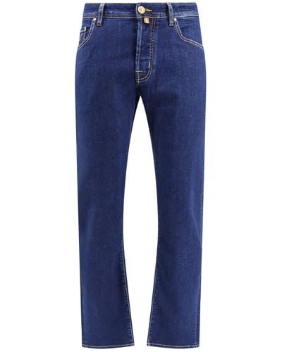 Jacob Cohen Jeans slim in cotone con patch logo posteriore - Blu