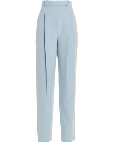 Self-Portrait Trousers With Front Pleats - Blue