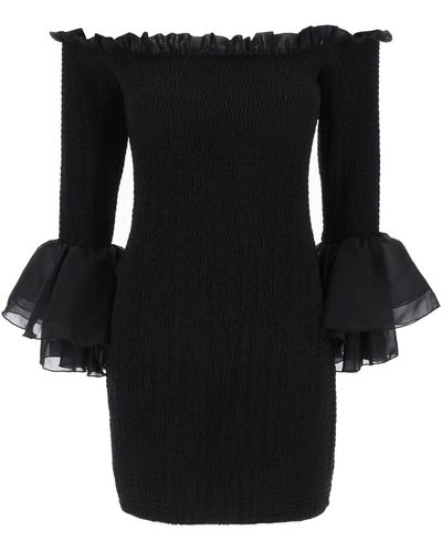 ROTATE BIRGER CHRISTENSEN Smocked Mini Dress - Black