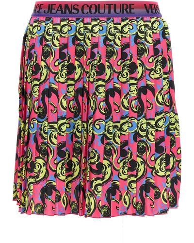 Versace Jeans Couture Printed Skirt Gonne Multicolor - Rosso