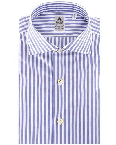 Finamore 1925 Cotton Shirt - Blue