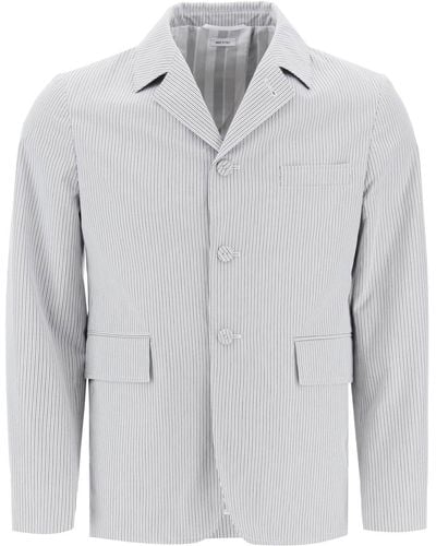 Thom Browne Striped Deconstructed Jacket - Grey