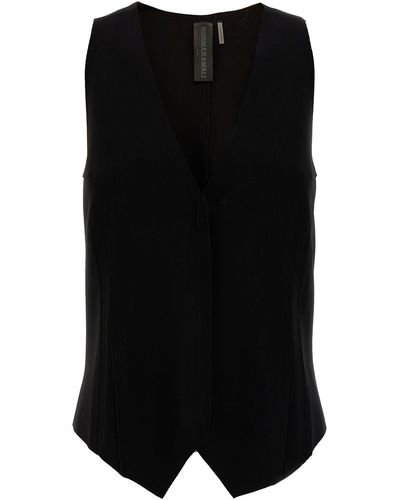 Norma Kamali Stretch Fabric Vest Gilet - Black