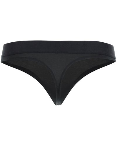 Calvin Klein Underwear Embossed Icon Thong - Black