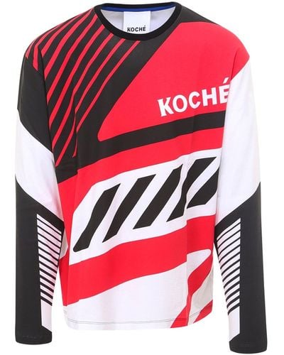 Koche Cotton T-shirt With Long Sleeves - Red