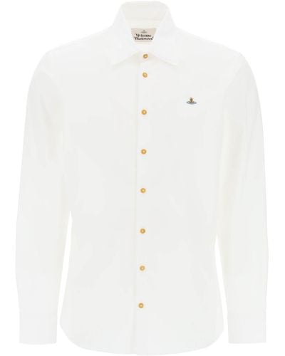 Vivienne Westwood Ghost Shirt With Orb Embroidery - White