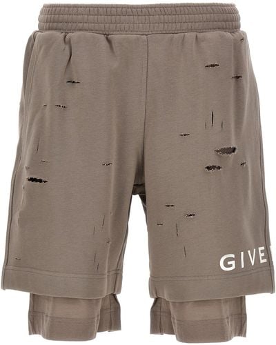 Givenchy Destroyed Effect Bermuda Shorts Bermuda, Short - Gray