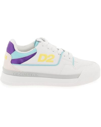 DSquared² Smooth Leather New Jersey Trainers - White