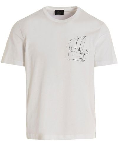 Brioni Printed T-Shirt - White