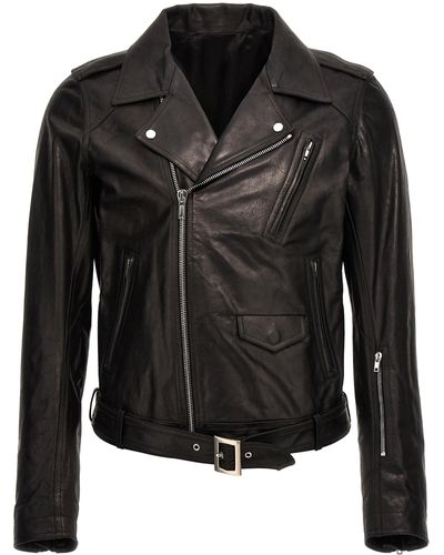 Rick Owens Leather Biker Jacket Giacche Nero