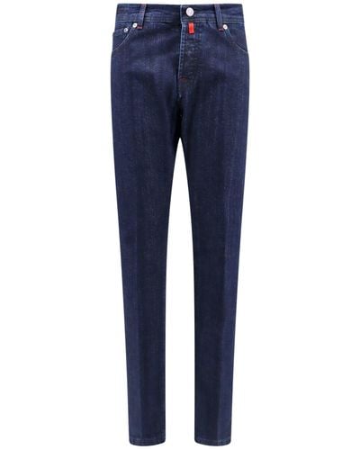 Kiton Jeans con iconici botttoni logati - Blu