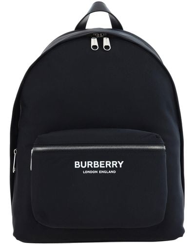 Burberry Logo Nylon Backpack - Blue