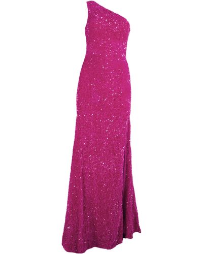 Wanan Touch Elaysa Fuchsia Dress With Slit - Purple