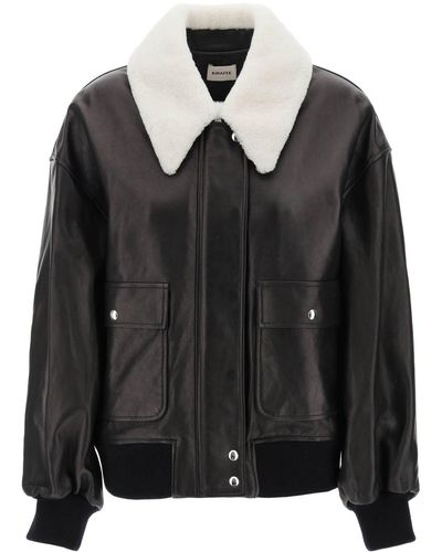 Khaite Leather Shellar Jacket - Black